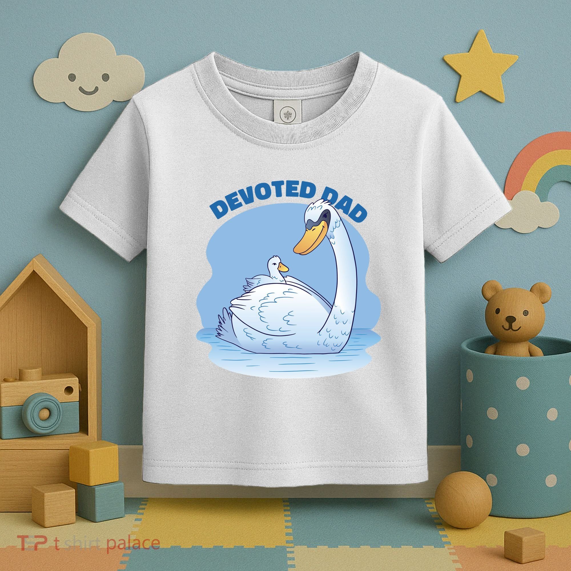 Devoted Dad Swan Fathers Day Gift Toddler T-Shirt