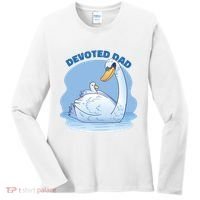 Devoted Dad Swan Fathers Day Gift Women's Long Sleeve Shirt thumb 0