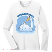 Devoted Dad Swan Fathers Day Gift Women's Long Sleeve Shirt thumb 0