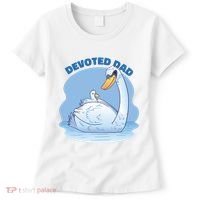 Devoted Dad Swan Fathers Day Gift Women's T-Shirt thumb 0