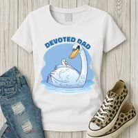 Devoted Dad Swan Fathers Day Gift Women's T-Shirt thumb 3