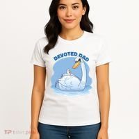 Devoted Dad Swan Fathers Day Gift Women's T-Shirt thumb 4