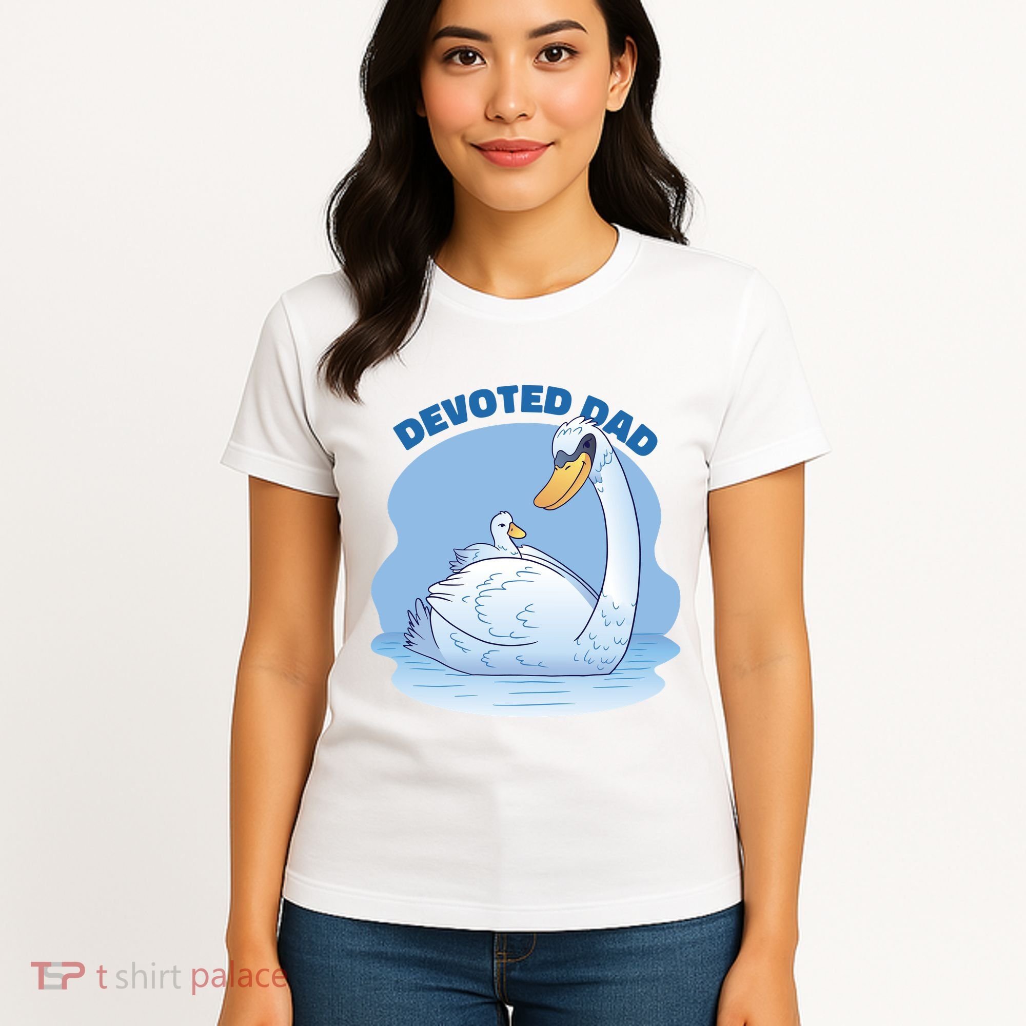 Devoted Dad Swan Fathers Day Gift Women's T-Shirt