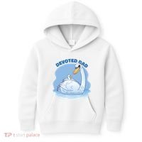 Devoted Dad Swan Fathers Day Gift Kids Hoodie thumb 0