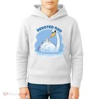 Devoted Dad Swan Fathers Day Gift Kids Hoodie thumb 4
