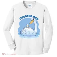 Devoted Dad Swan Fathers Day Gift Kids Long Sleeve Shirt thumb 0