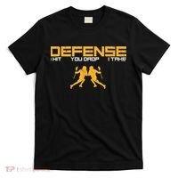 Defense Defender Stick Lacrosse Player Sports Graphic Print T-Shirt thumb 0