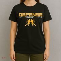 Defense Defender Stick Lacrosse Player Sports Graphic Print T-Shirt thumb 4