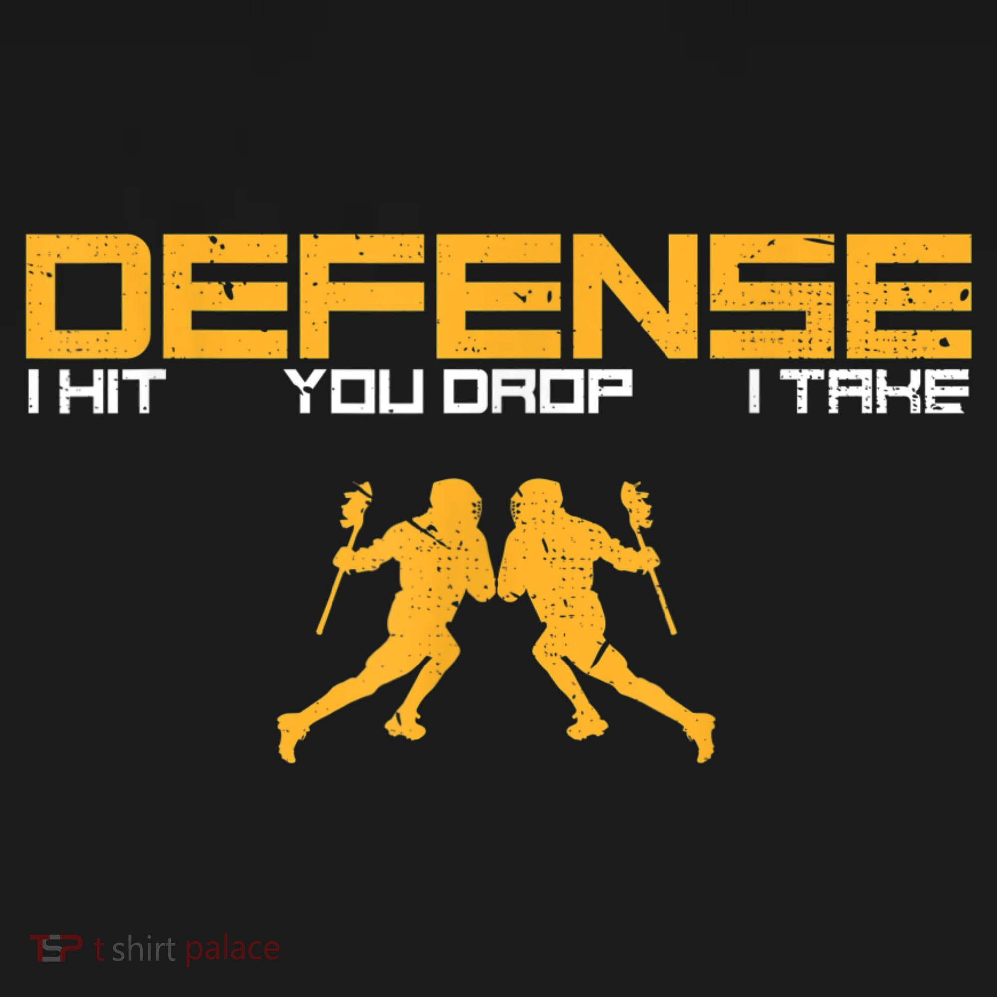 Defense Defender Stick Lacrosse Player Sports Graphic Print T-Shirt