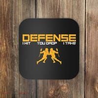 Defense Defender Stick Lacrosse Player Sports Graphic Print Coaster thumb 0