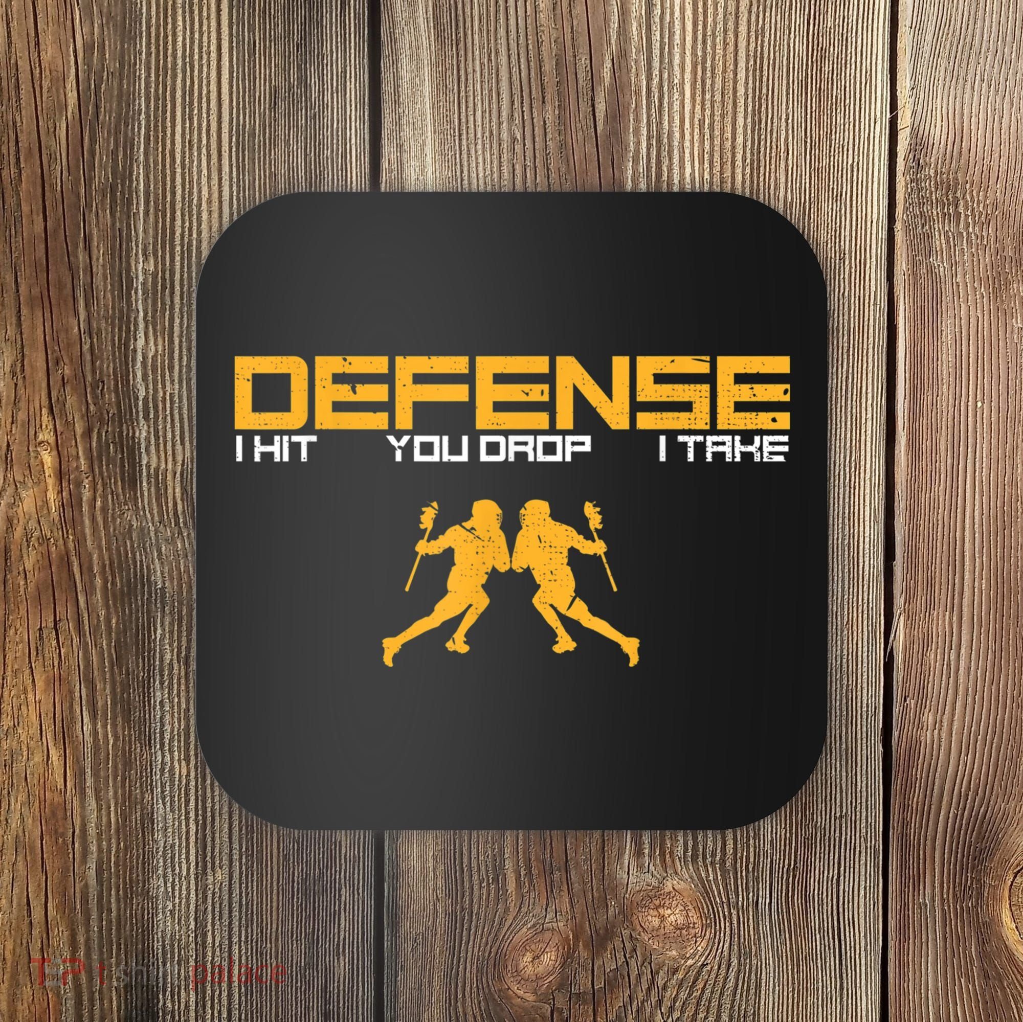 Defense Defender Stick Lacrosse Player Sports Graphic Print Coaster