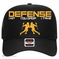 Defense Defender Stick Lacrosse Player Sports Graphic Print Hat thumb 0