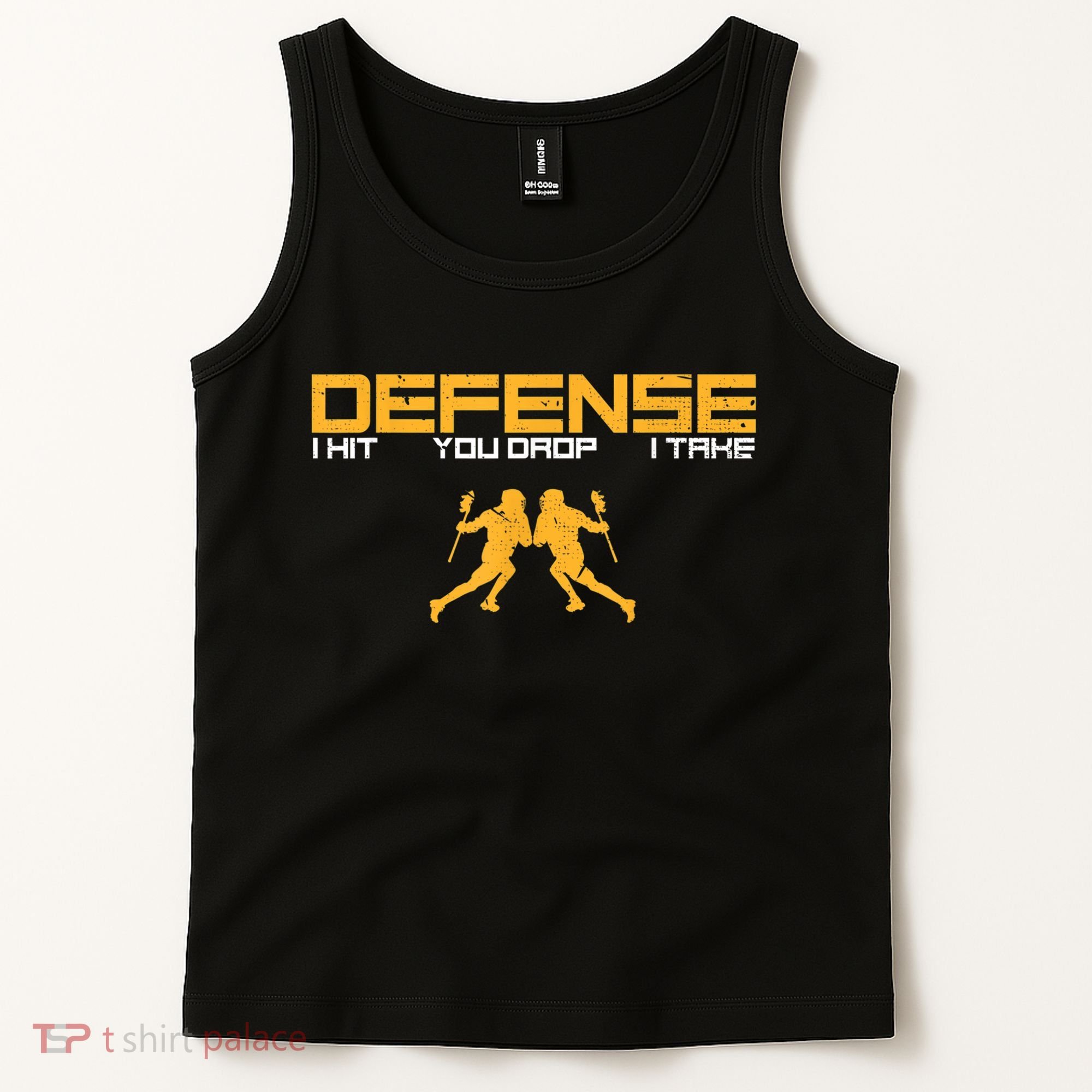 Defense Defender Stick Lacrosse Player Sports Graphic Print Tank Top