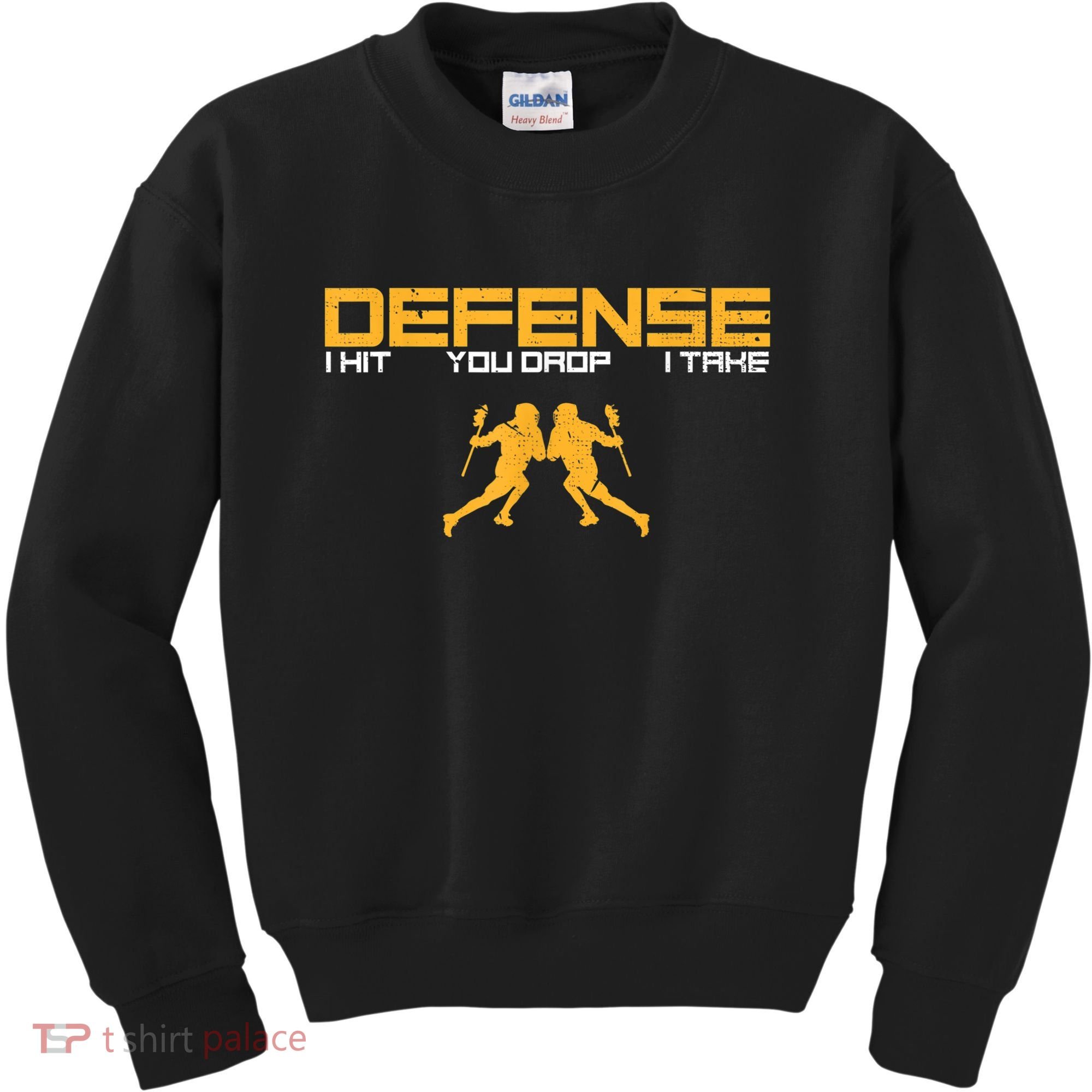 Defense Defender Stick Lacrosse Player Sports Graphic Print Kids Sweatshirt