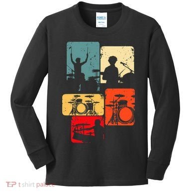 Drummer Drum Sticks Kids Long Sleeve Shirt