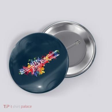 Drummer Drum Set Drumsticks Button