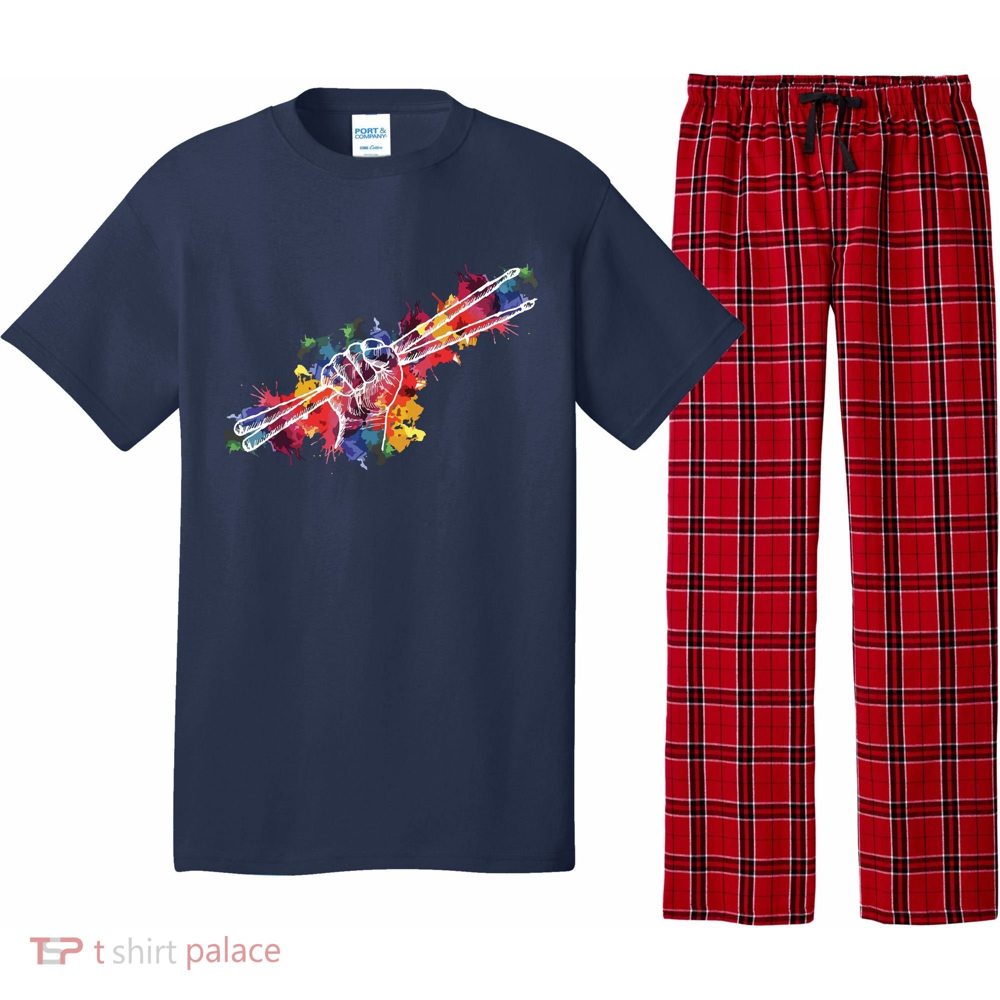 Drummer Drum Set Drumsticks Pajama Set