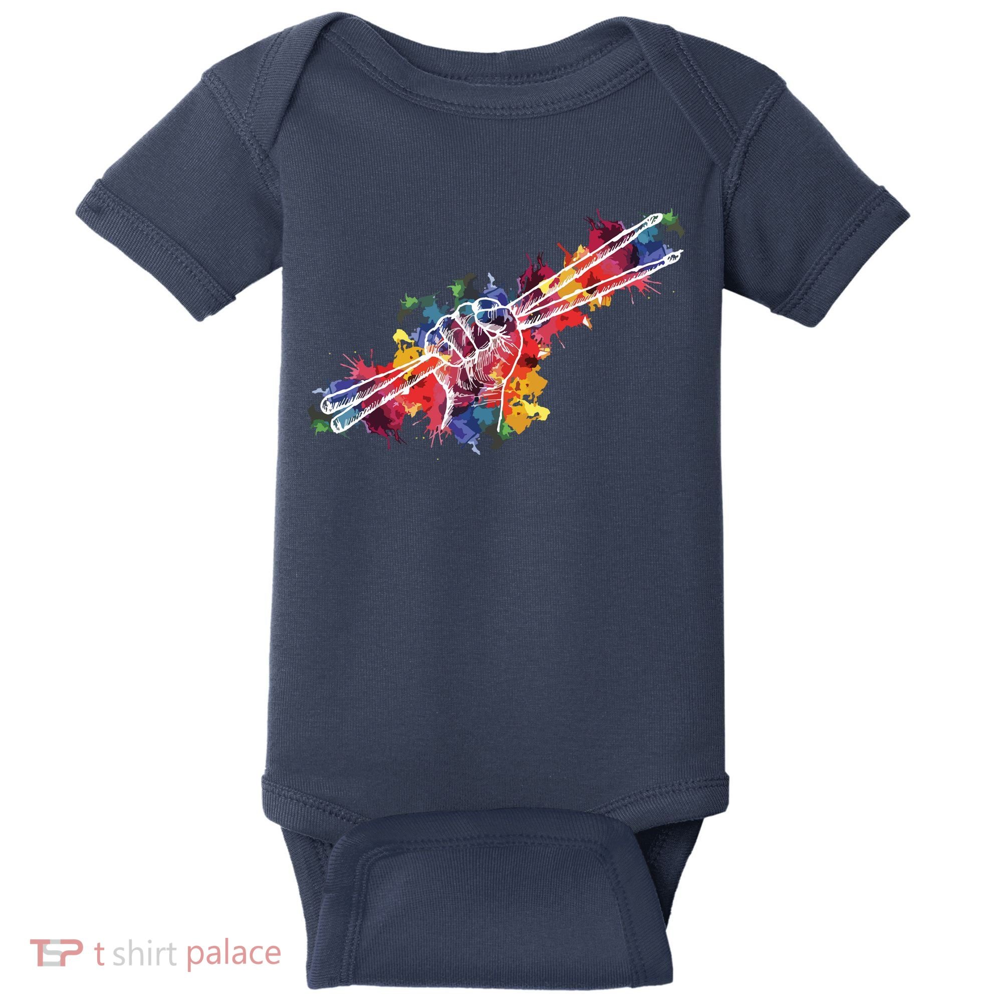 Drummer Drum Set Drumsticks Baby Bodysuit