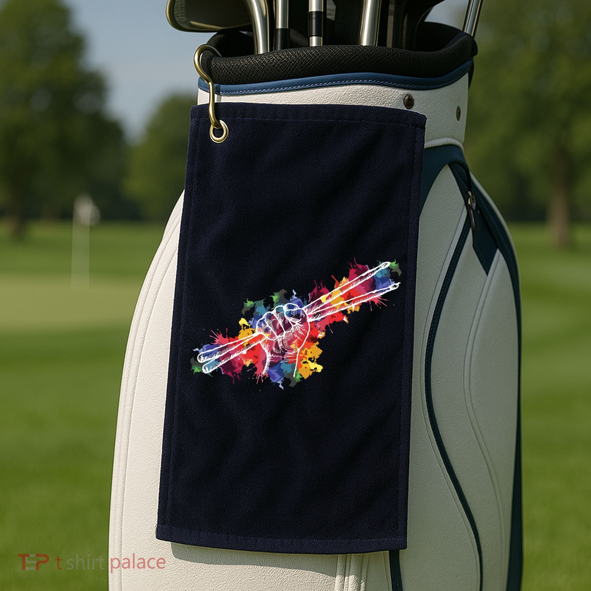 Drummer Drum Set Drumsticks Golf Towel