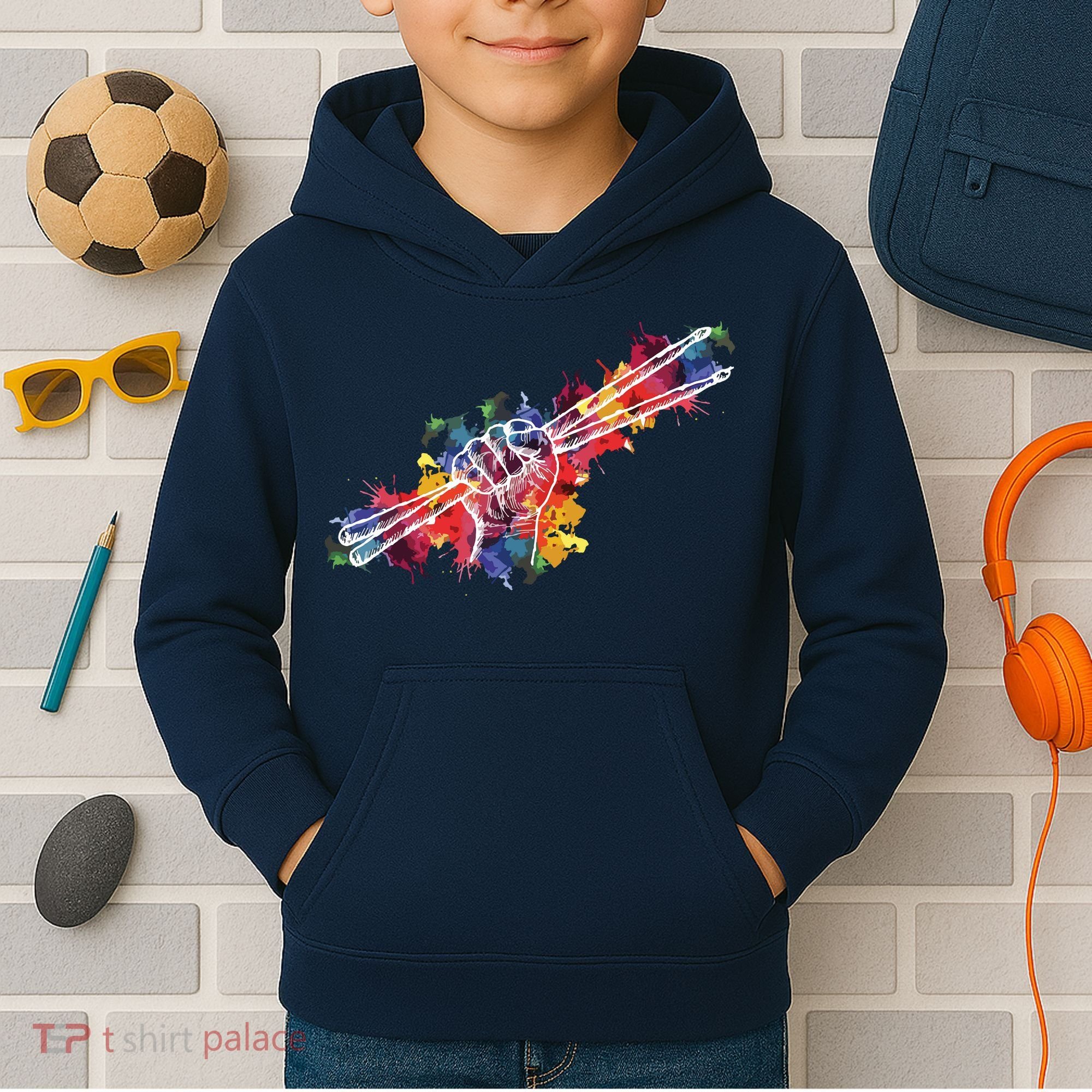 Drummer Drum Set Drumsticks Kids Hoodie