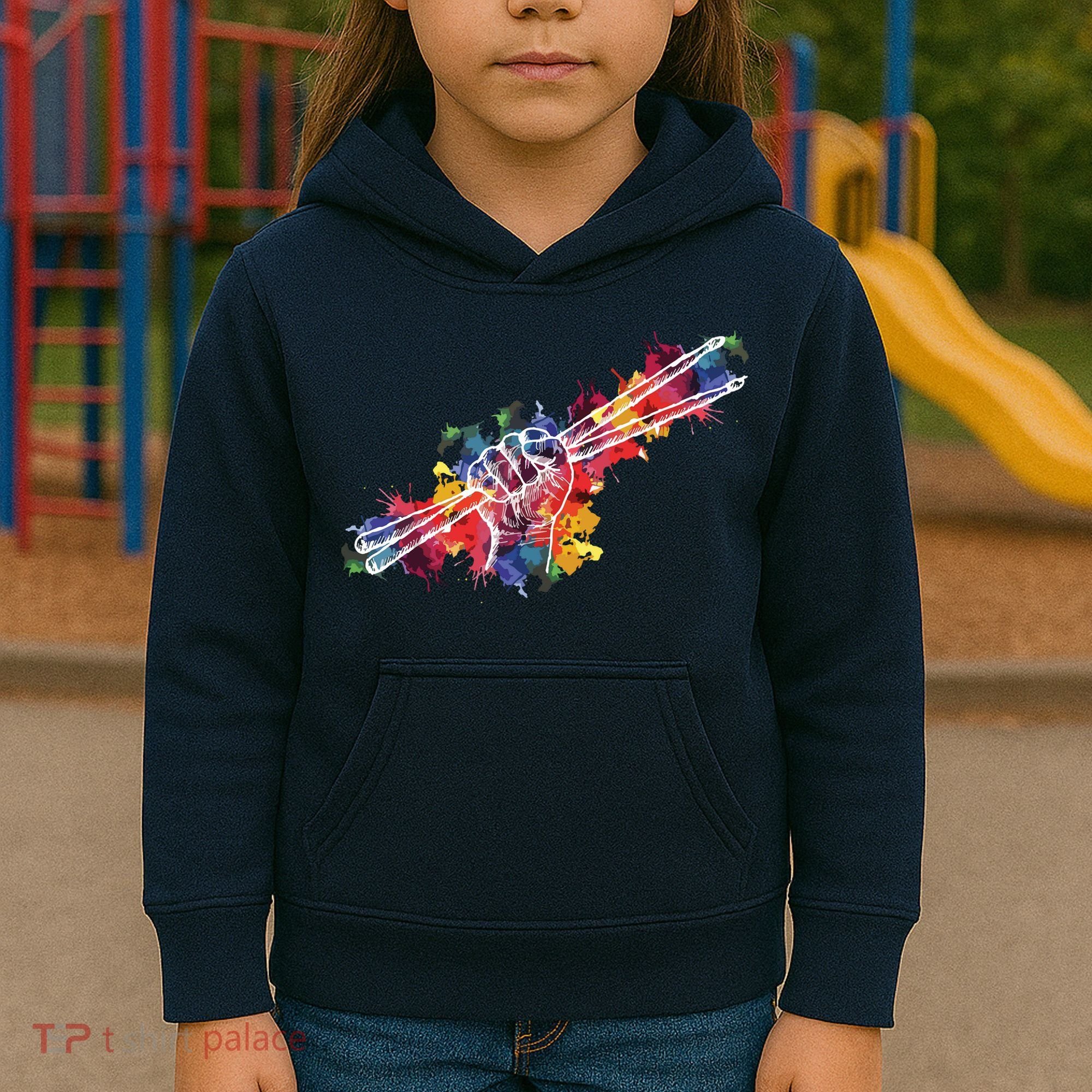 Drummer Drum Set Drumsticks Kids Hoodie