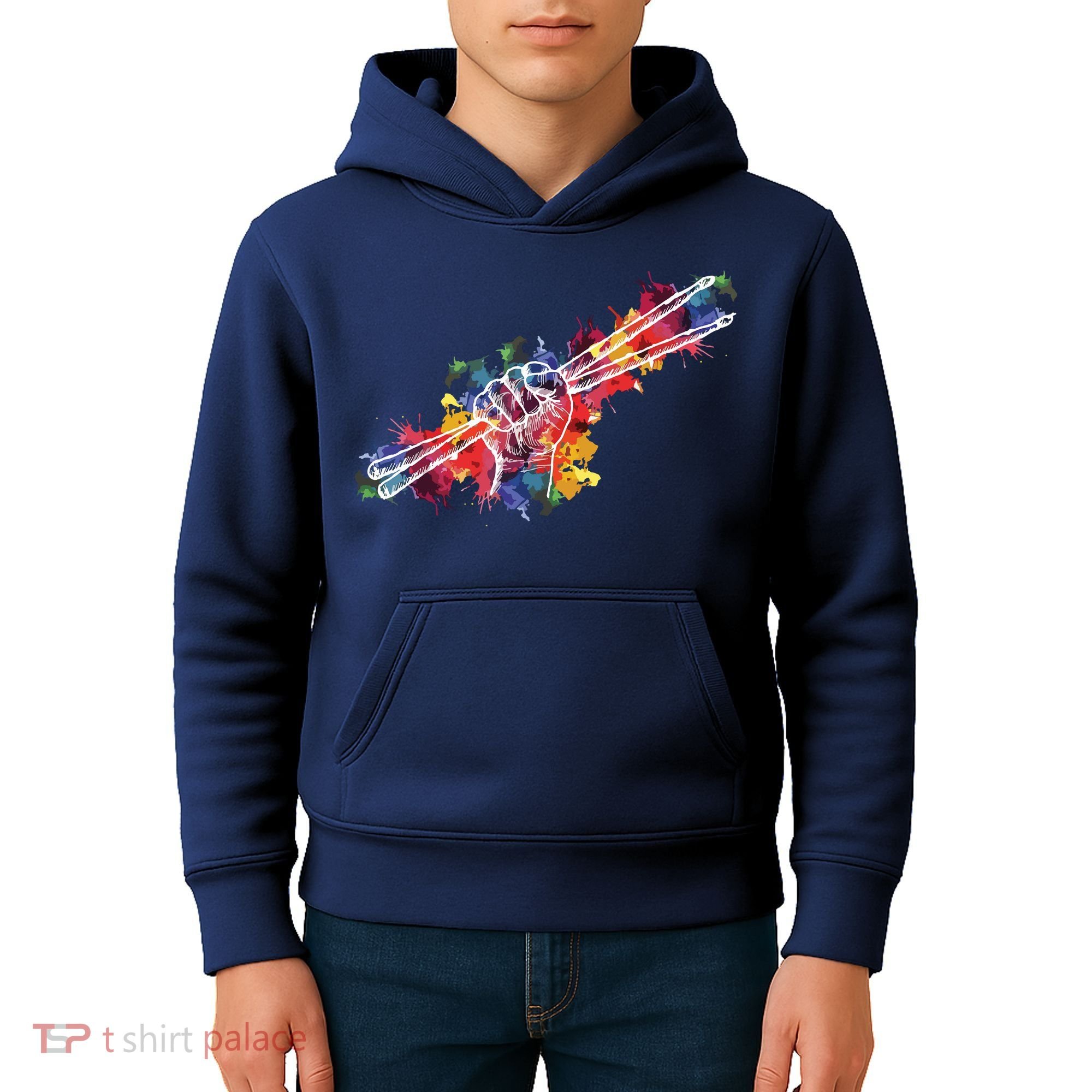 Drummer Drum Set Drumsticks Kids Hoodie