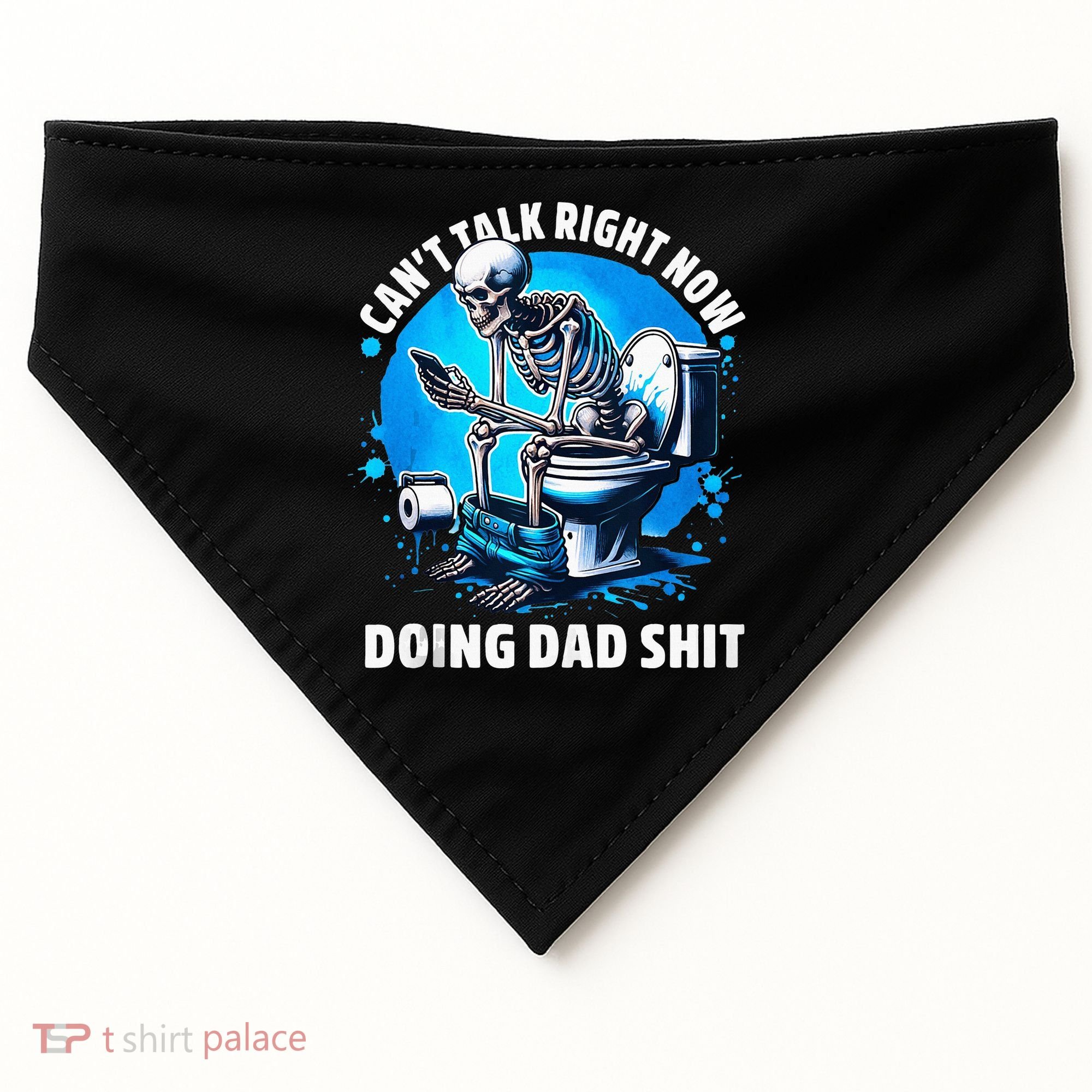 Doing Dad Shit Dad Joke Skeleton Dad Funny Dad Fathers Day USA-Made Doggie Bandana