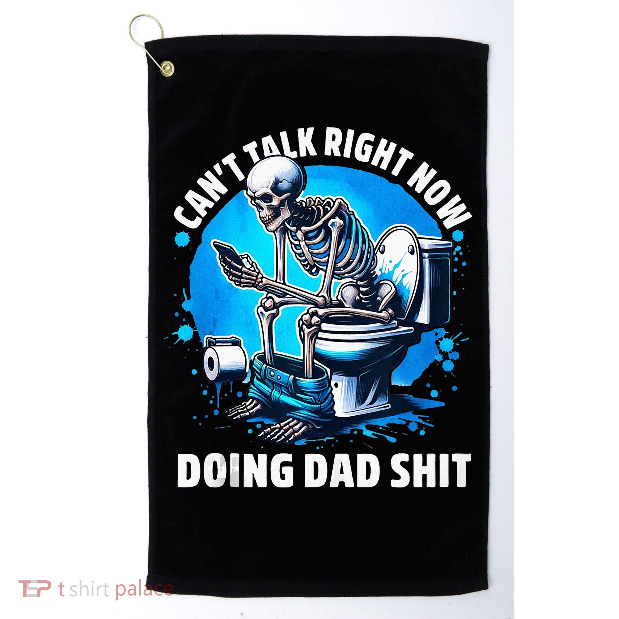 Doing Dad Shit Dad Joke Skeleton Dad Funny Dad Fathers Day Golf Towel