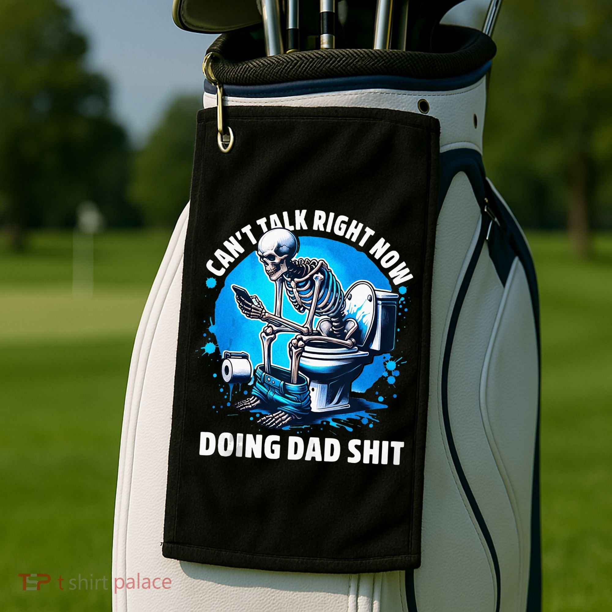 Doing Dad Shit Dad Joke Skeleton Dad Funny Dad Fathers Day Golf Towel
