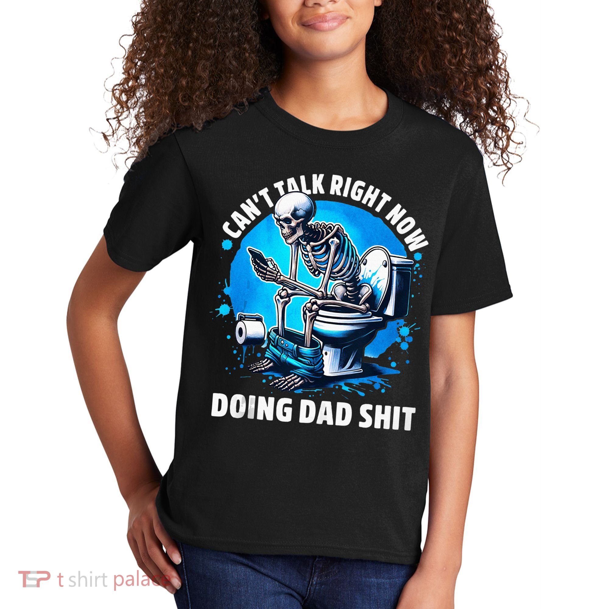 Doing Dad Shit Dad Joke Skeleton Dad Funny Dad Fathers Day Kids T-Shirt