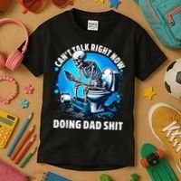 Doing Dad Shit Dad Joke Skeleton Dad Funny Dad Fathers Day Kids T-Shirt thumb 3
