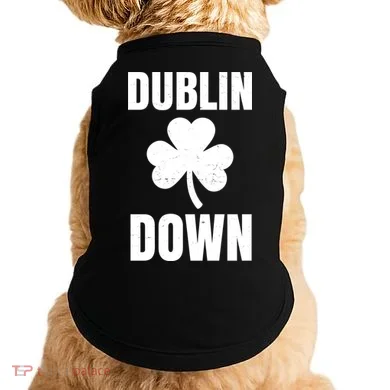 Dublin Down St Patricks Day Clover Doggie Tank
