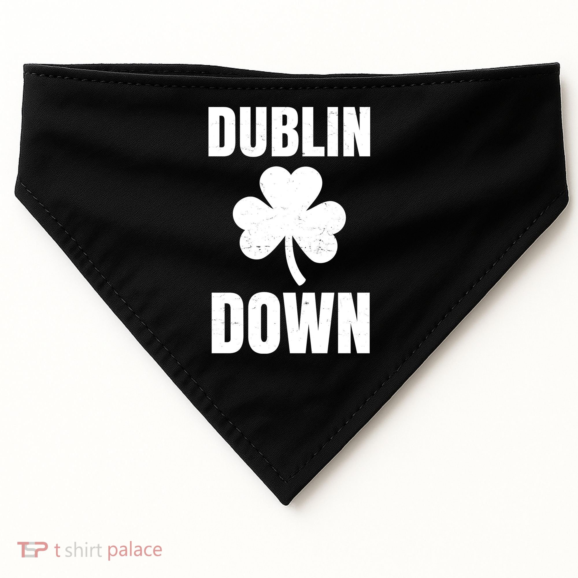 Dublin Down St Patricks Day Clover USA-Made Doggie Bandana