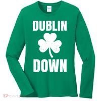 Dublin Down St Patricks Day Clover Women's Long Sleeve Shirt thumb 0