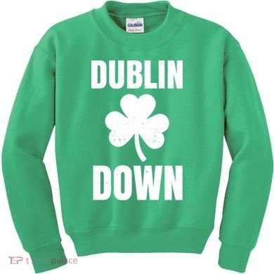 Dublin Down St Patricks Day Clover Kids Sweatshirt