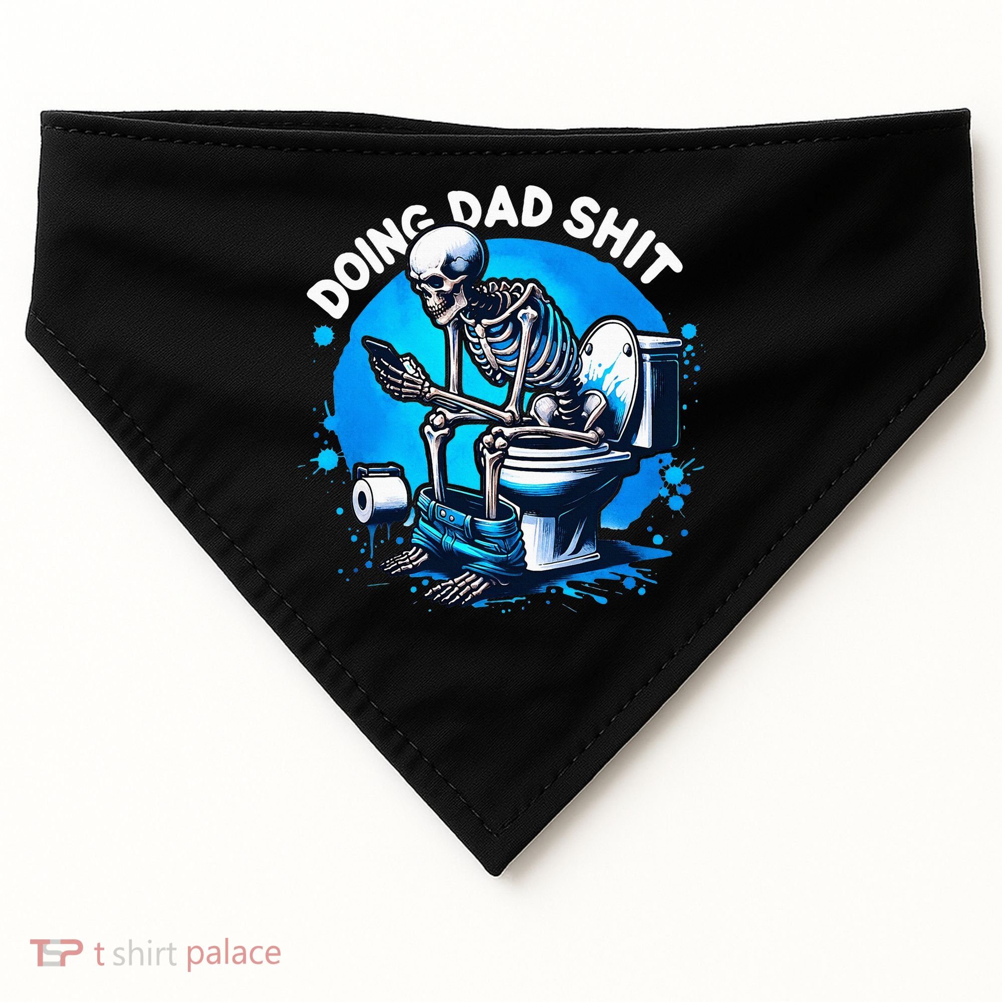 Doing Dad Shit Dad Joke Skeleton Dad Funny Dad Fathers Day USA-Made Doggie Bandana