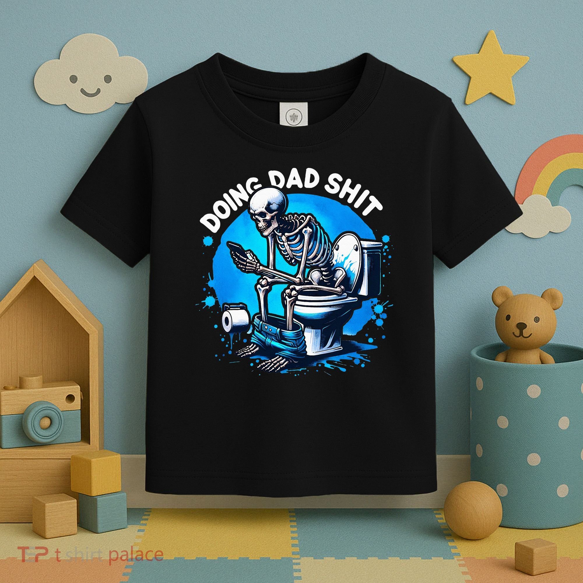 Doing Dad Shit Dad Joke Skeleton Dad Funny Dad Fathers Day Toddler T-Shirt