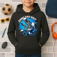 Doing Dad Shit Dad Joke Skeleton Dad Funny Dad Fathers Day Kids Hoodie thumb 2