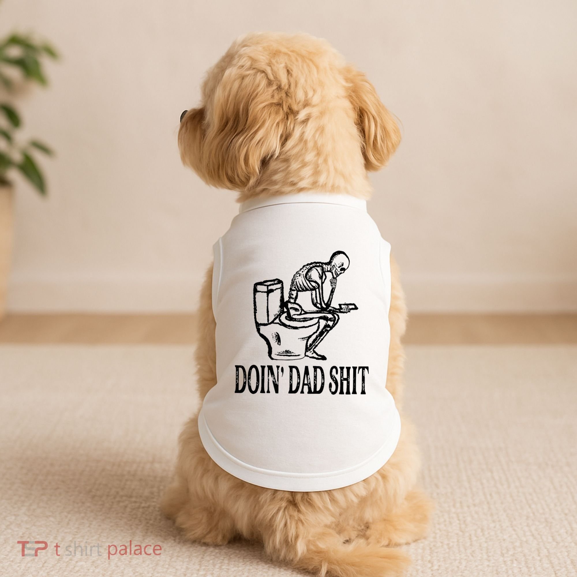 Doing Dad Shit Funny Skeleton Dad Joke Doggie Tank