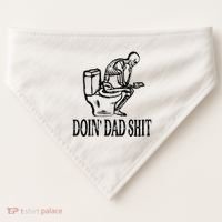Doing Dad Shit Funny Skeleton Dad Joke USA-Made Doggie Bandana thumb 0