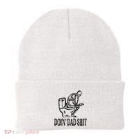 Doing Dad Shit Funny Skeleton Dad Joke Beanie thumb 0