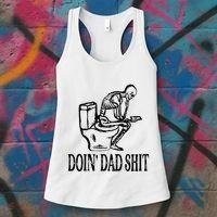 Doing Dad Shit Funny Skeleton Dad Joke Women's Tank Top thumb 3