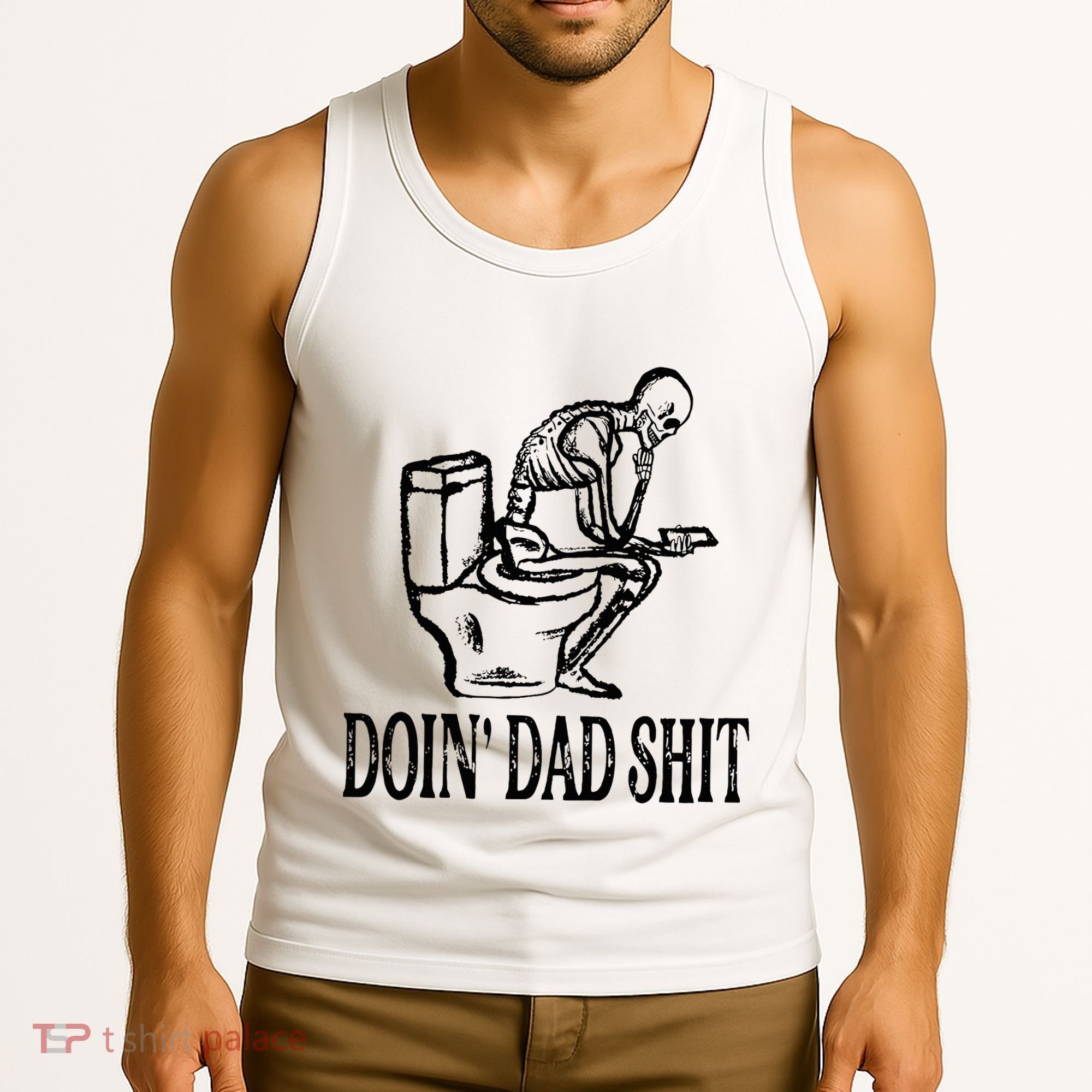 Doing Dad Shit Funny Skeleton Dad Joke Tank Top