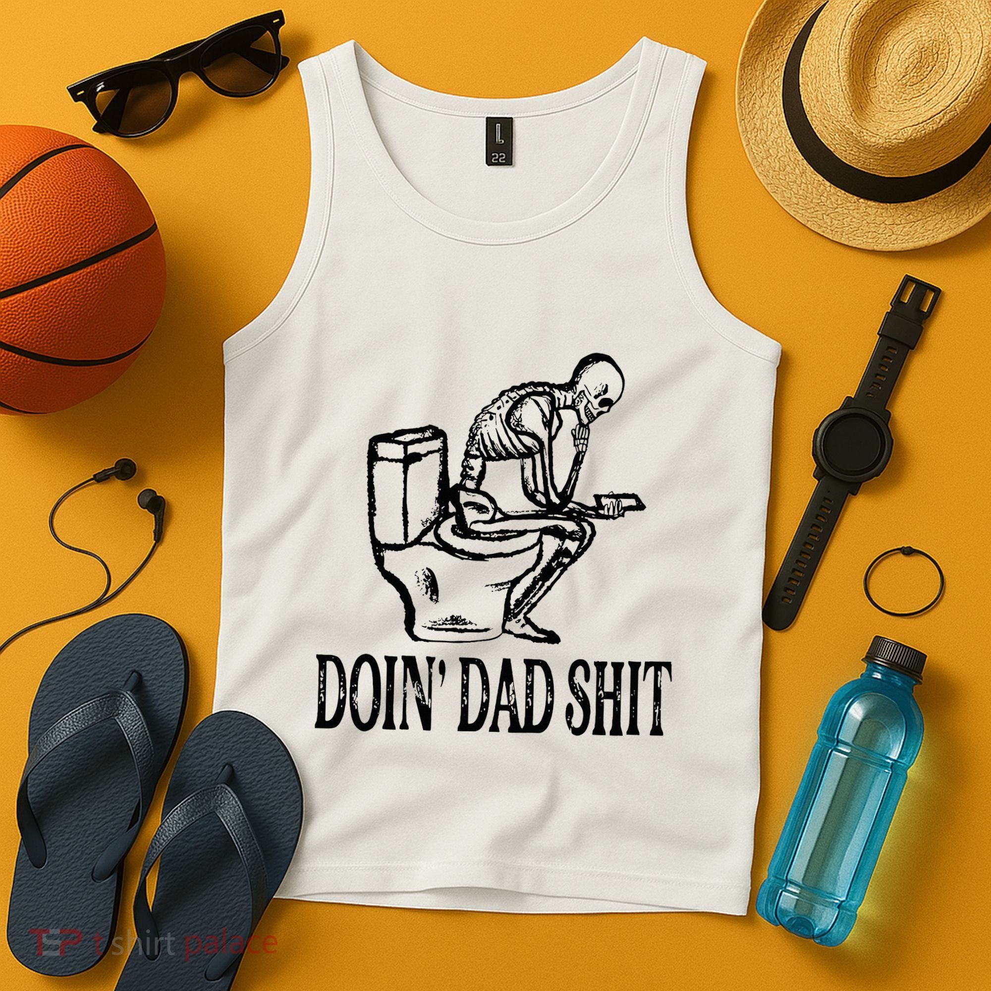 Doing Dad Shit Funny Skeleton Dad Joke Tank Top