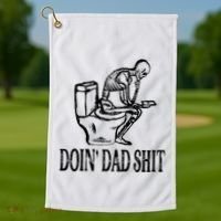 Doing Dad Shit Funny Skeleton Dad Joke Golf Towel thumb 1