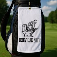 Doing Dad Shit Funny Skeleton Dad Joke Golf Towel thumb 2