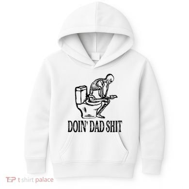 Doing Dad Shit Funny Skeleton Dad Joke Kids Hoodie