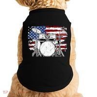 Drummer Drum Set Drums USA Flag American 4th Of July Gift Doggie Tank thumb 0