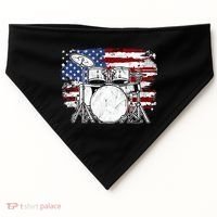 Drummer Drum Set Drums USA Flag American 4th Of July Gift USA-Made Doggie Bandana thumb 0