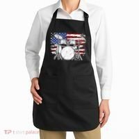 Drummer Drum Set Drums USA Flag American 4th Of July Gift Apron thumb 2